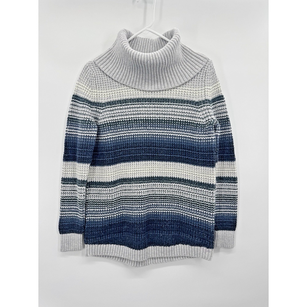 VTG LL Bean Womens Medium Merino Wool Cotton Chunky Knit Fisherman Preppy 90s